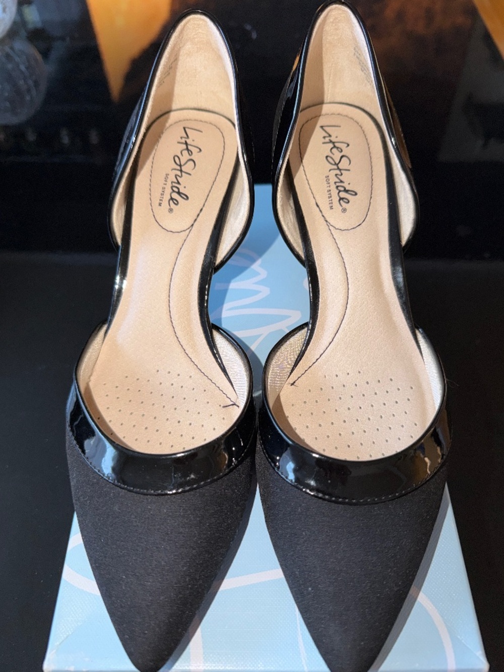 LifeStride Black Pointed Toe D’Orsay Pumps Heels Size 8